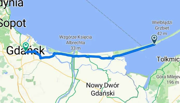Ile km z Krynicy Morskiej do Gdańska - uniknij zbędnych objazdów